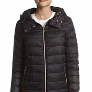 Bernardo hooded bomber jacket